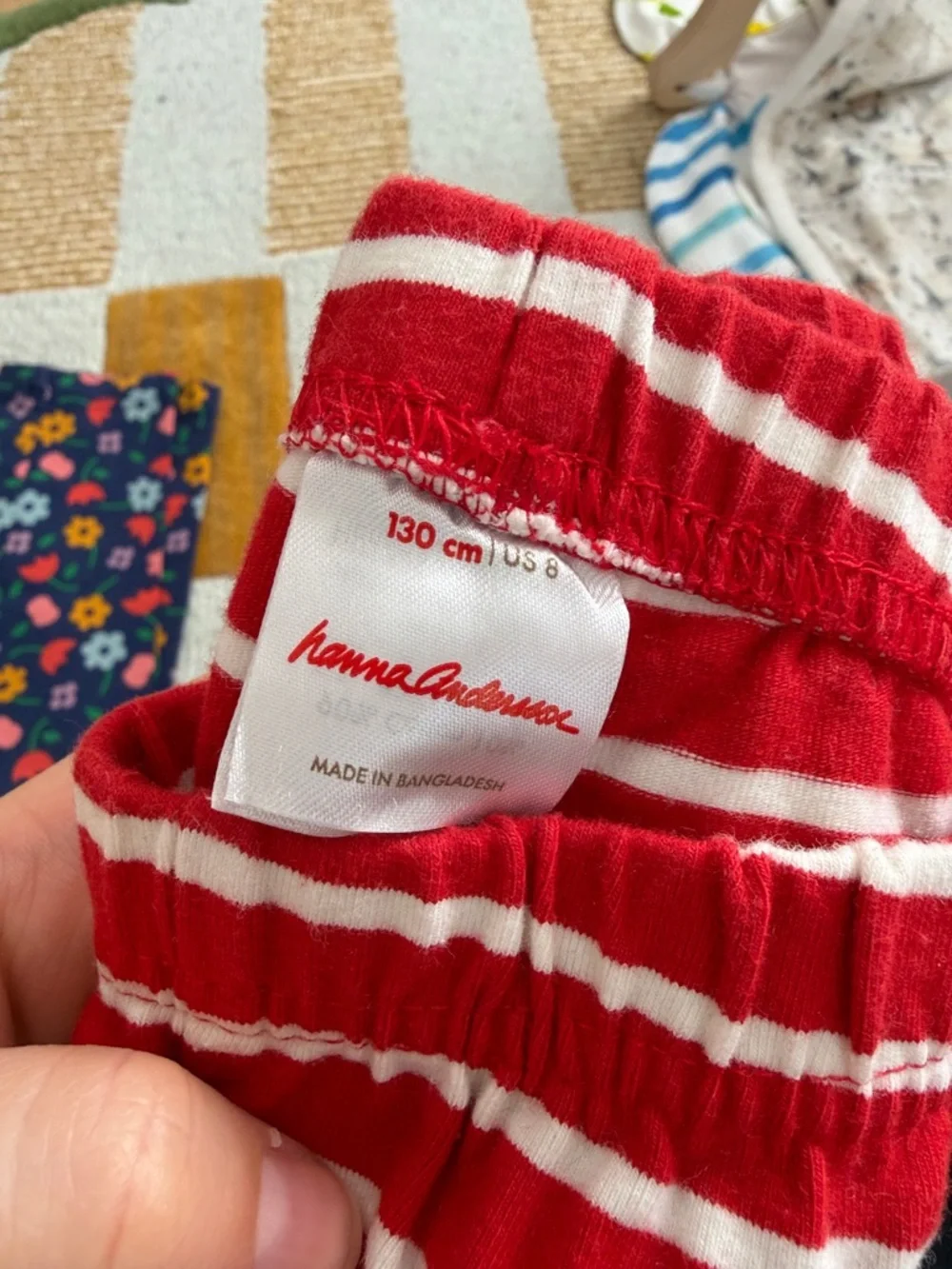 Bundle of 3 Hanna andersson cotton leggings striped and floral size 130cm/US 8 - Picture 3 of 9